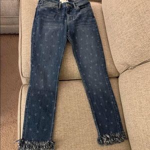 Star Spangled Fringe Hem Denim